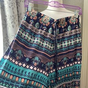 Casual Harem Pants Vintage Boho Print wide leg